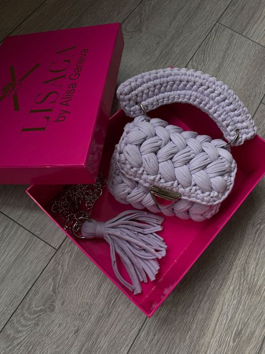 Плетена мини чанта