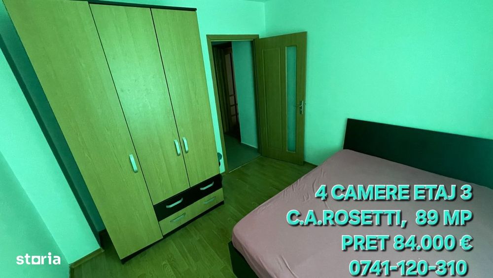 4 camere , etaj 3 ,C.A.Rosetti