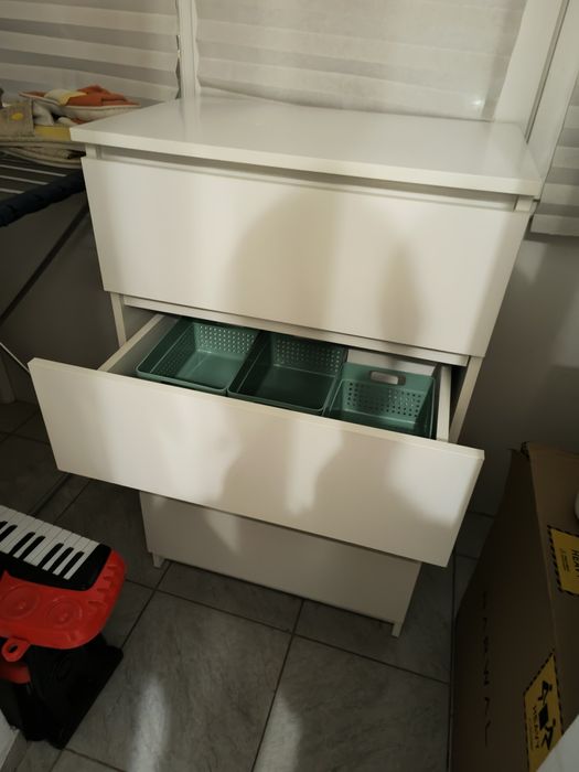 Comoda Akord Furniture Factory, 4 Sertare, 99 x 60 x 40 cm, Pal, Alb