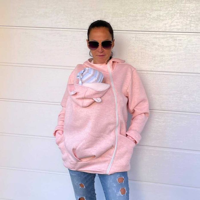 Разпродажба | Памучен суитшърт за бебеносене Simply - Candy pink