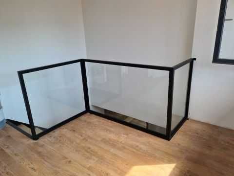 Перила хайтек лофт, стекло металл