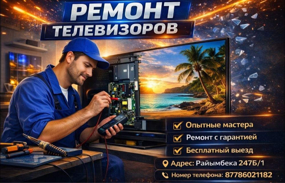Ремонт телевизоров қол жетімді баға