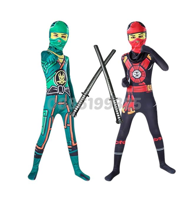 Детски Костюм на Нинджа Ninja костюм за деца + светещи мечове