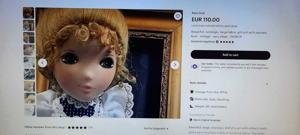 Vând o pereche de păpuși vintage, pictate manual de către „Eline José”