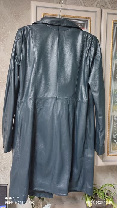 Кожанный плащ женский