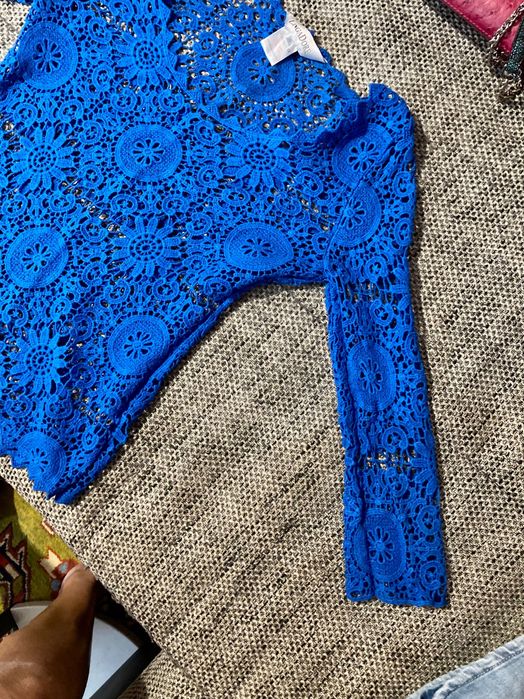 Плажна прозрачна памучна блуза S