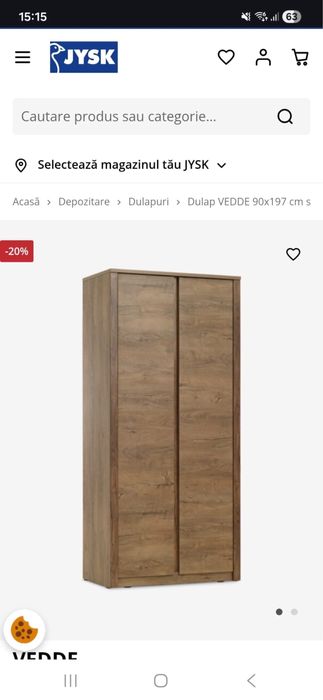 Dulap + comoda cu sertare jysk