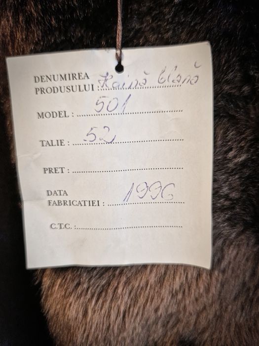 OVEX Haina/ Palton Dama Blana Naturala Mouton Dore MARO NOU