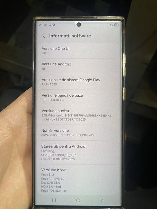 Samsung Galaxy S23 Ultra 256GB/8GB RAM - Stare Impecabilă (Ca Nou)