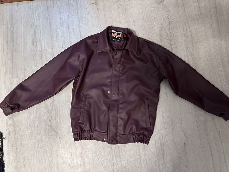 Червено мъжко кожено яке