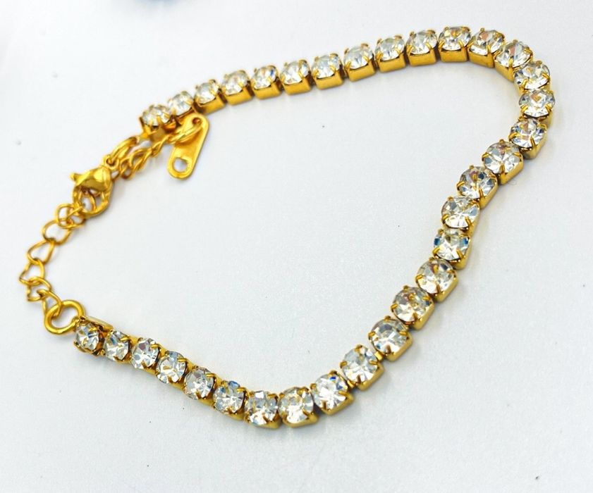Tennis Crystal Bracelet , Златиста гривна