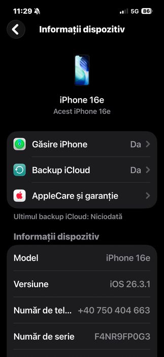 vand iphone 16e nou nout