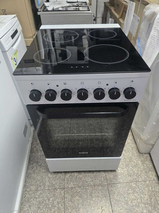 Aragaz Nou resigilat Samus SM568VME White, Full electric