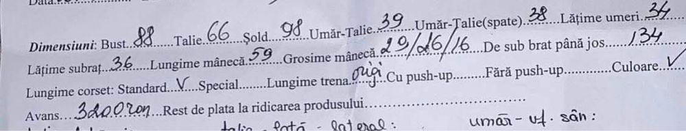 Rochie de mireasă, Xs-S