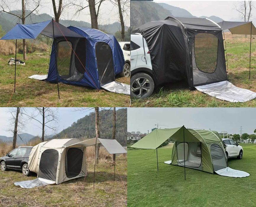 Cort exterior dupa masina, cu plasa țânțari și pavilion 2_4 persoane