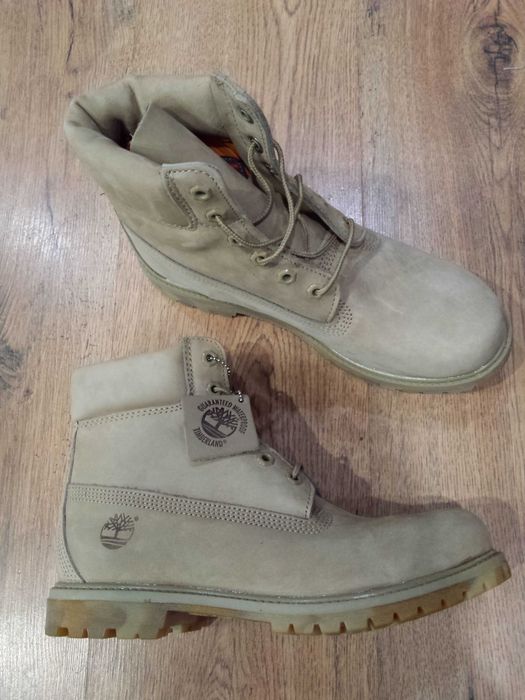 Bocanci dama TIMBERLAND 6 inch premium originali noi piele waterproof nubuck ivoire/crem marimi 40/41/41,5
