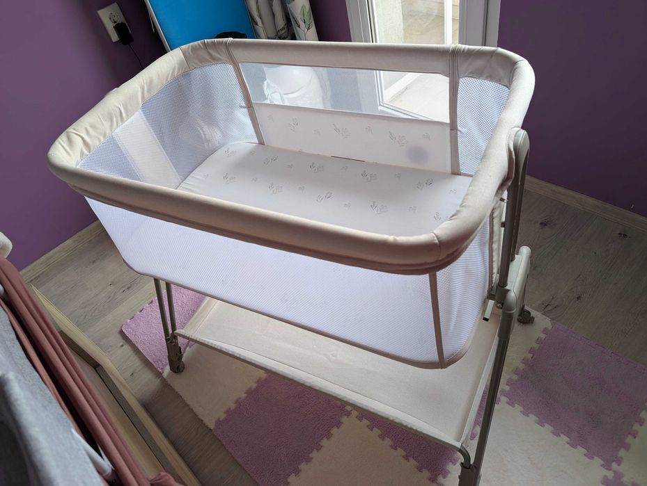 Бебешко легло Lionelo Luna 2 в 1 Beige Sand с матрак