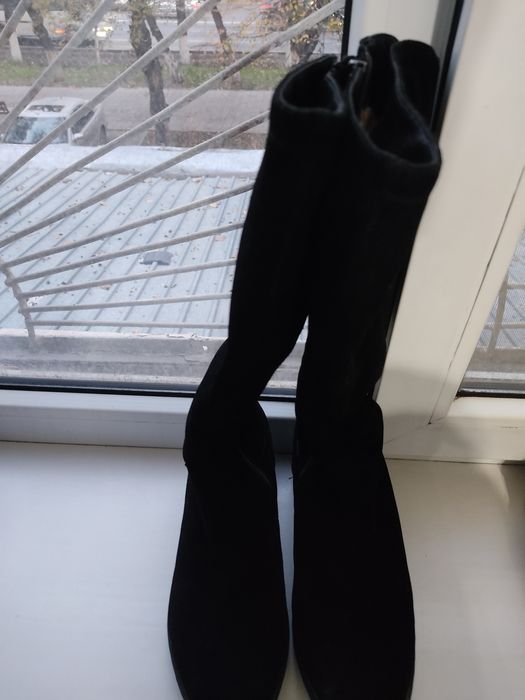 Сапоги натуральная замша зима