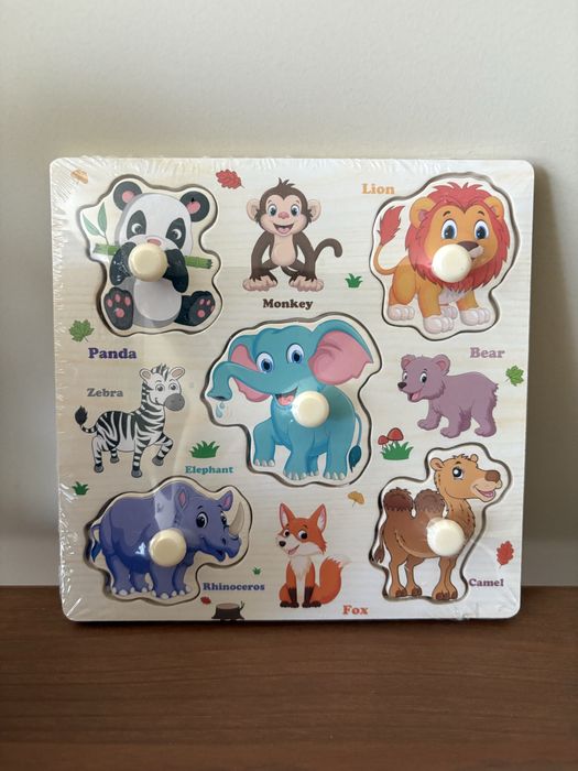 Дървен образователен пъзел за деца