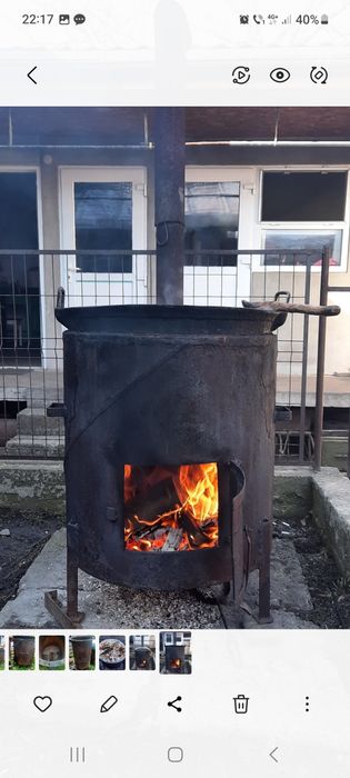 Cazan fonta de 60l cu focar