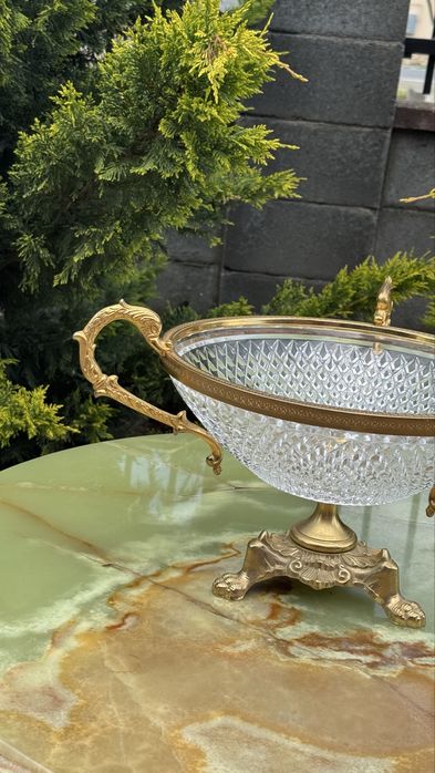 Fructiera deosebita din cristal si alama