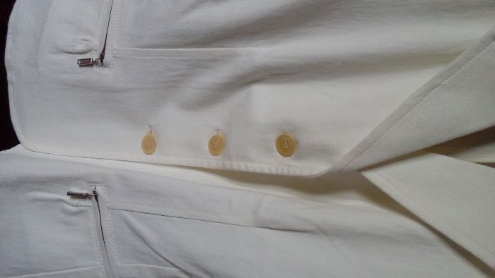 sacou Stefanel, alb, cambrat, nou, S