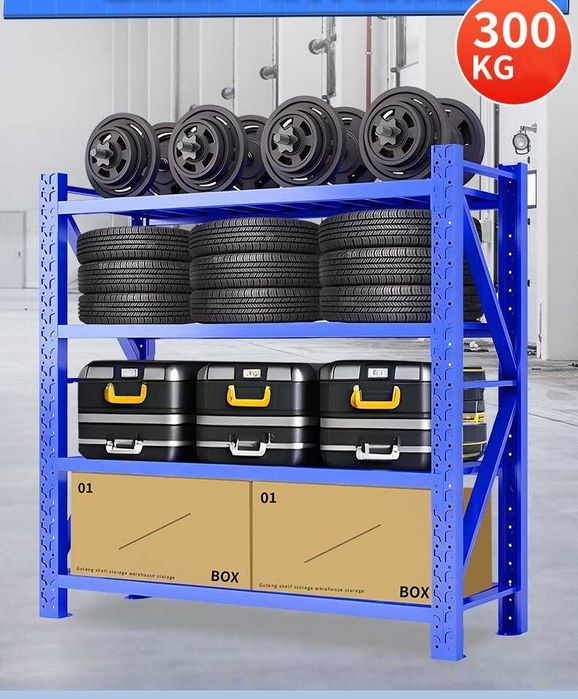 Прочный стальной стеллаж для хранения вещей