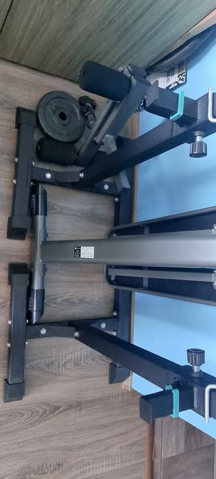 Banca fitness cu suport haltera si presa picioare