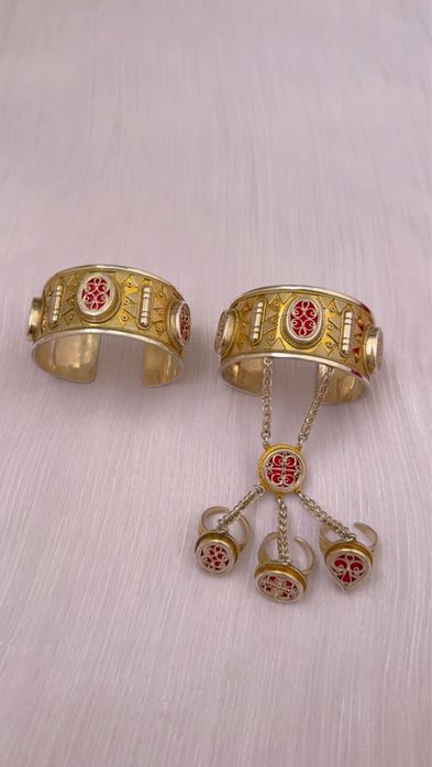 Күміс Қос білезік Алтын жалатылған