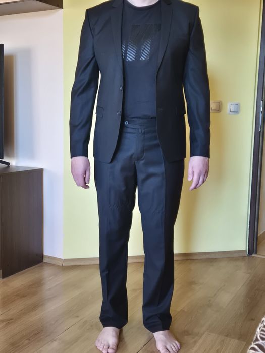 Черен костюм Franco Riveiro 120's  Woolmark