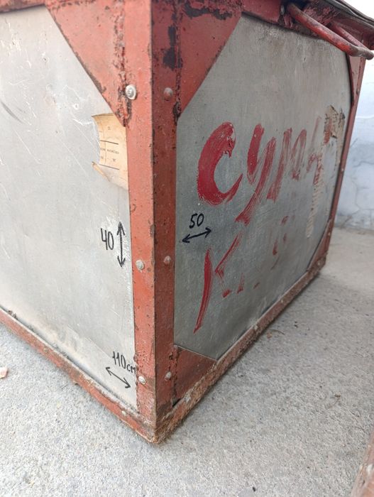 Алюминиевый ящик с металлическим каркасом советский с ручками большой!