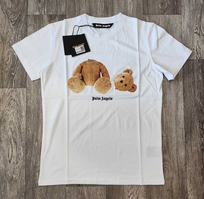Мъжка детска фланелка тениска Palm Angels bear мече блуза 100% памук