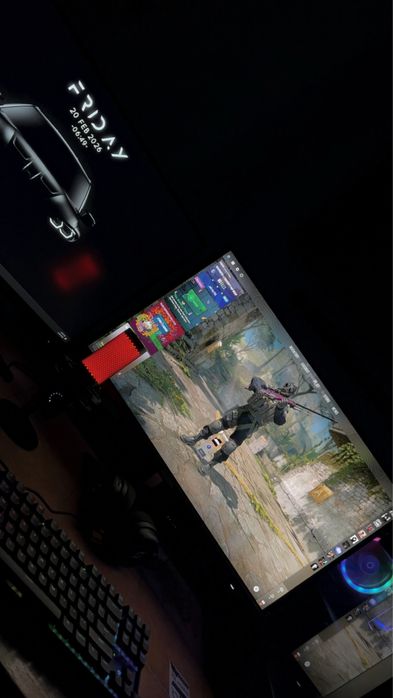 Setup complet 2 monitoare si pc(ryzen 5 9600X + RTX 5060)
