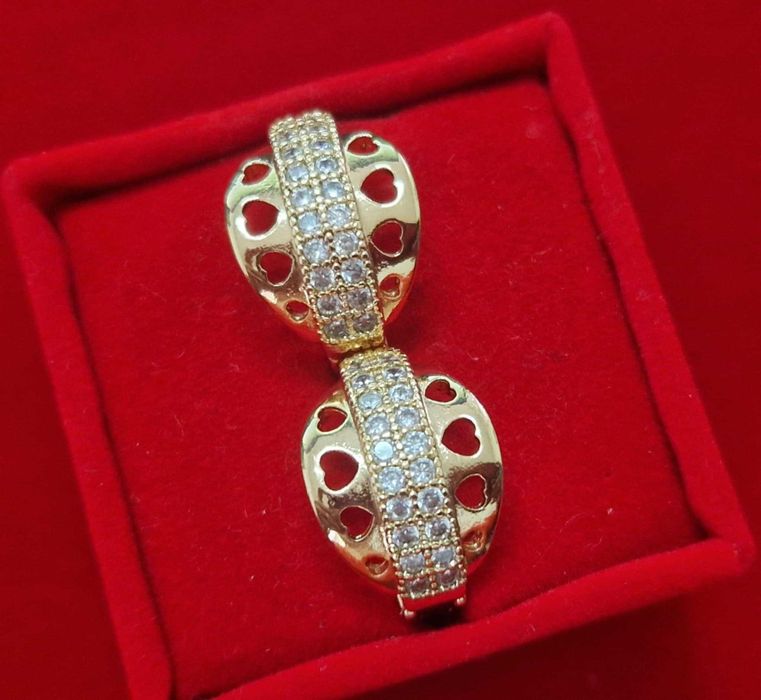 GP73,cercei placati aur 14k,incuietoare sigura, zirconiu alb,solizi