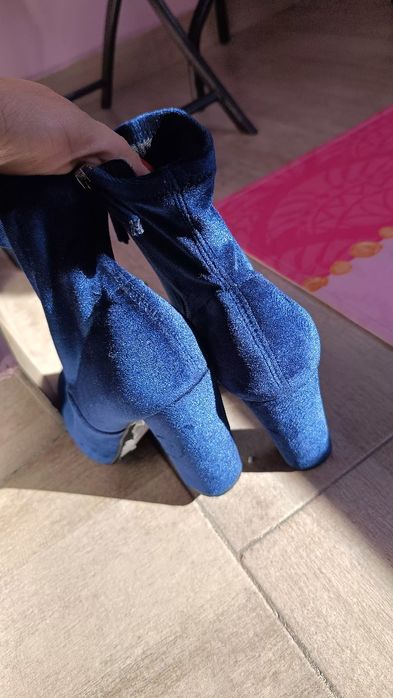 Botine ghete catifea albastre Steve Madden 37