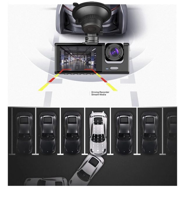 Camera de bord tripla cu Aplicatie wifi , Full HD