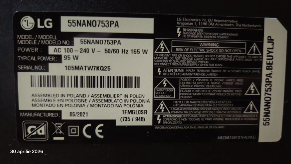 Televizor LG NanoCell 55NANO753PA (139 cm)