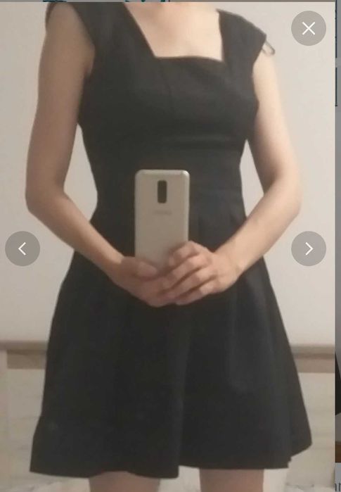 Rochie sarafan neagra din bumbac 36 Orsay