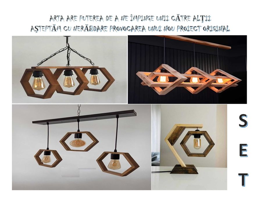 corp iluminat lustre lămpi veioze aplice plafoniere stejar lemn masiv