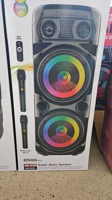 Караоке тонколона ZQS-8210S 16 инча, с 2 микрофона 6500mAh 4х90W