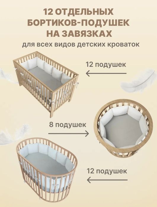 Продам б/у Бортики+Постельное белье для кроватки