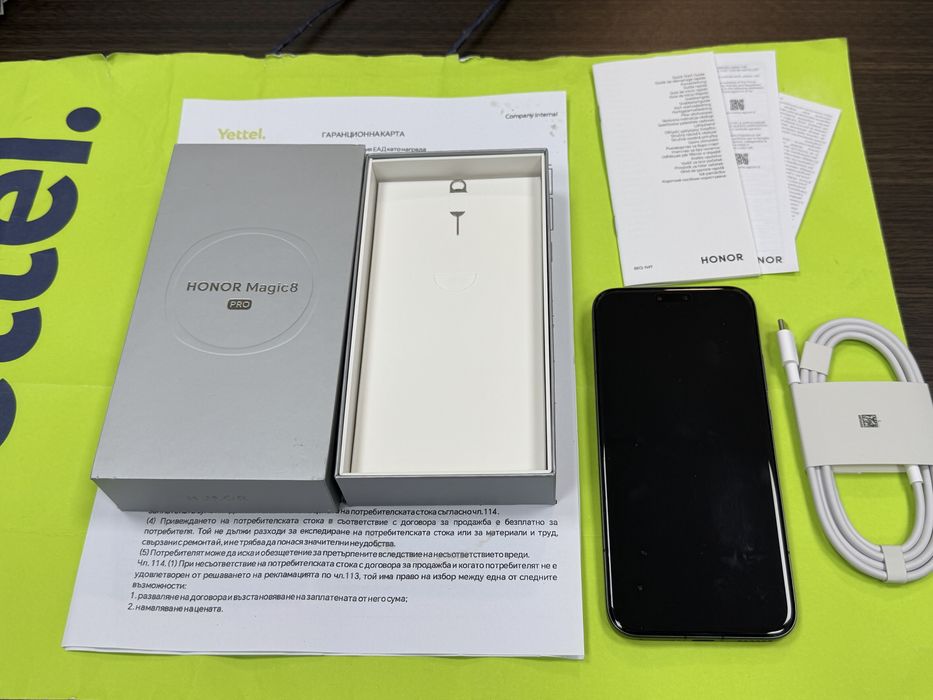 КАТО НОВ 512GB Honor Magic 8 Pro Гаранция Технополис 2029г. Black