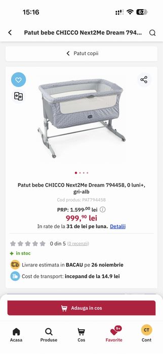 Patut bebe CHICCO Next2Me Dream