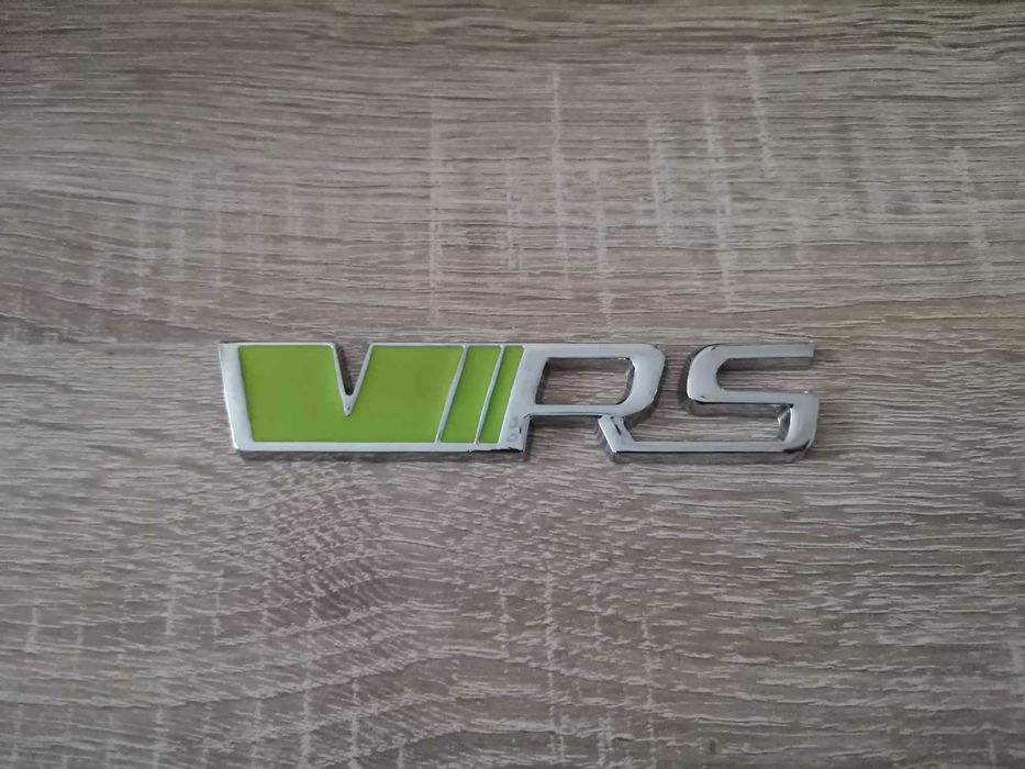 Skoda VRS Шкода ВРС надпис отровно зелено със сребристо