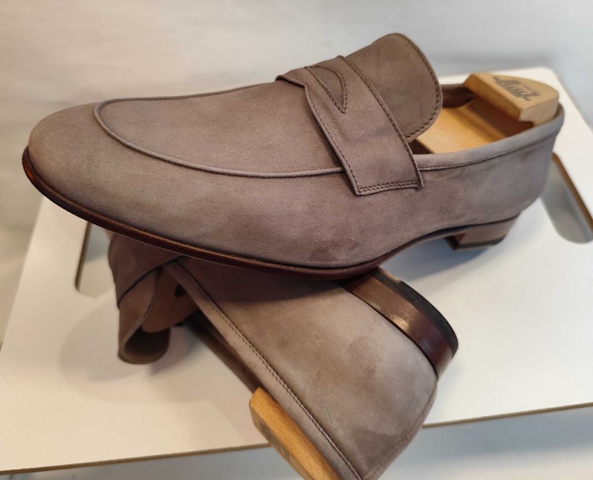 Pantofi loafer penny 42.5 43 lucrati manual Calpierre piele naturala moale