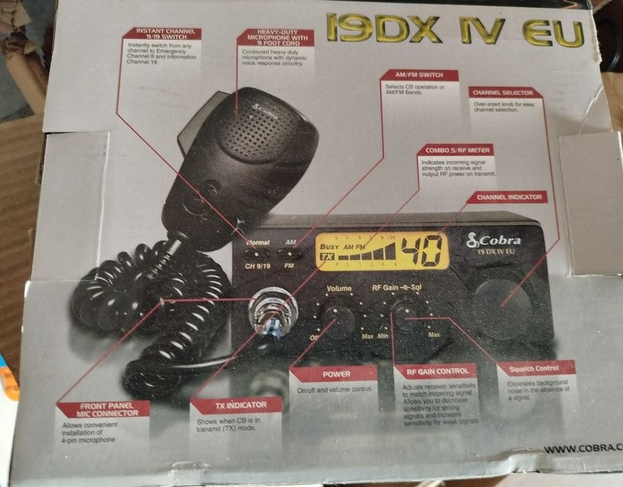 Statie CB emisie recepție Cobra 19DX IV Eu
