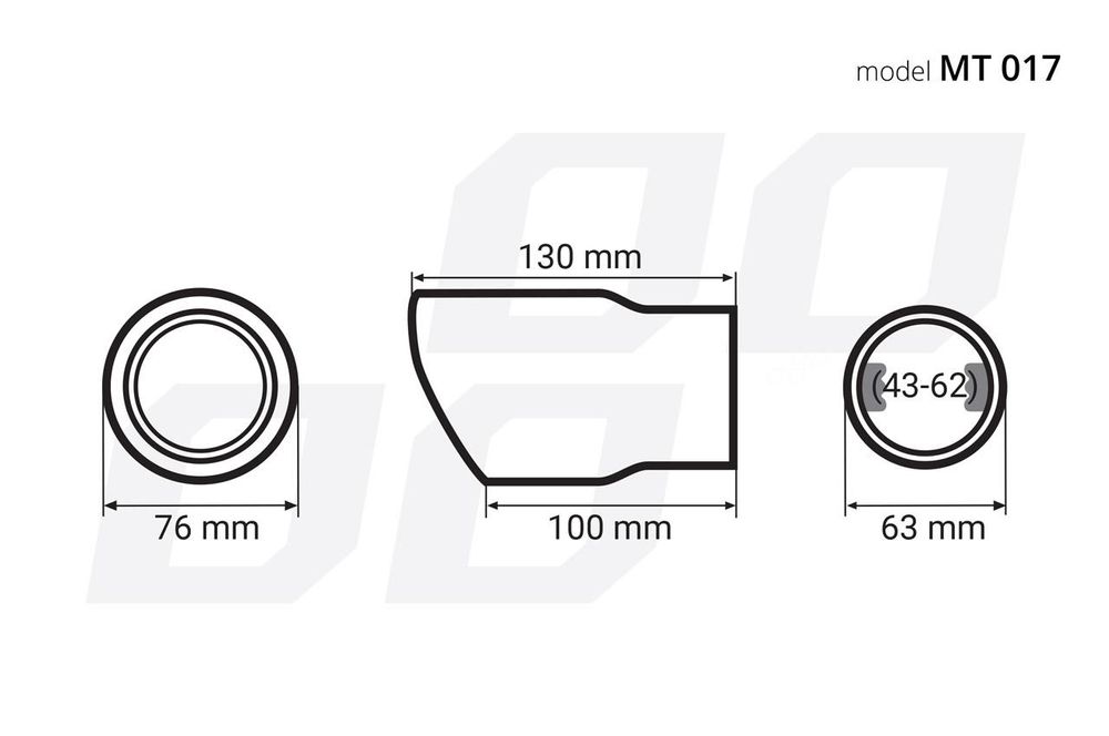 накрайник за ауспух amio единичен неръждаема стомана mt 017, 02348