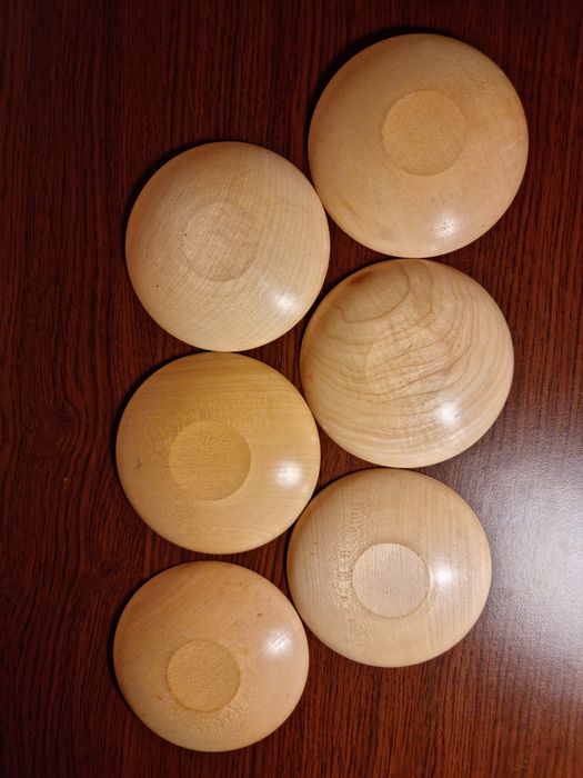 Set de 6 boluri japoneze din lemn