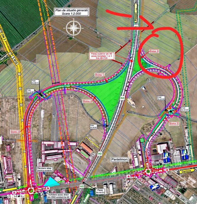 Vând teren 16.616 mp Pantelimon – lângă A0 / DN3