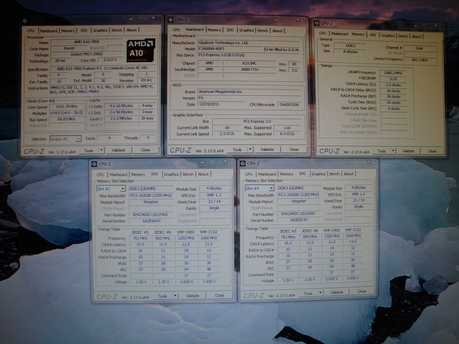 Kit mini itx AMD Gigabyte F2A88XN-Wifi CPU A10 7800 12core 8gb dd3